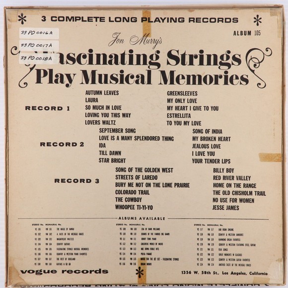 The Fascinating Strings Play Musical Memories 3x LP Record Box Set Vogue VS105 - Picture 2 of 16